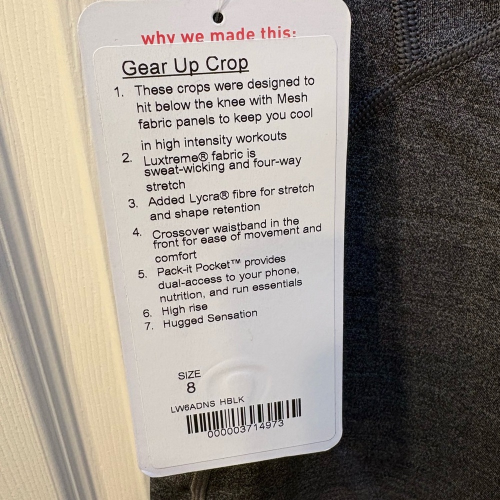 Lululemon Heather Gear Up Gray Crop Leggings - Picture 2 of 5